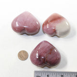 3 Mookaite Hearts Combined Weight of  254 Grams #573-1 Gemstone Hearts