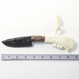 Goat Jaw Handle Obsidian Blade Ornamental Knife #1041 Mountain Man Knife