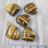 5 Tiger Eye Hearts Combined Weight of  468 Grams #8143 Gemstone Hearts