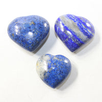 3 Lapis Hearts Combined Weight of  255 Grams #3841 Gemstone Hearts