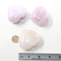 3 Rose Quartz Hearts Combined Weight of  277 Grams #4441 Gemstone Hearts