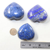 3 Lapis Hearts Combined Weight of  255 Grams #3841 Gemstone Hearts