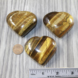 3 Tiger Eye Hearts Combined Weight of  274 Grams #5343 Gemstone Hearts