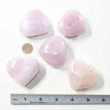 5 Rose Quartz Hearts Combined Weight of  437 Grams #6241 Gemstone Hearts