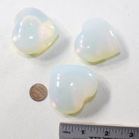 3 Opalite Hearts Combined Weight of  273 Grams #5641 Gemstone Hearts