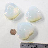 3 Opalite Hearts Combined Weight of  273 Grams #5641 Gemstone Hearts