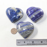 3 Lapis Hearts Combined Weight of  297 Grams #2241 Gemstone Hearts