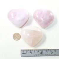 3 Rose Quartz Hearts Combined Weight of  277 Grams #4441 Gemstone Hearts