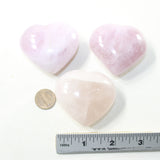 3 Rose Quartz Hearts Combined Weight of  277 Grams #4441 Gemstone Hearts
