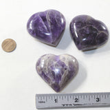 3 Amethyst  Hearts Combined Weight of  240 Grams #263-1 Gemstone Hearts
