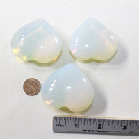 3 Opalite Hearts Combined Weight of  273 Grams #5641 Gemstone Hearts