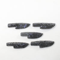 5 Small Obsidian Ornamental Knife Blades  #6035  Mountain Man Knife