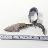 Pheasant  Foot Handle Stone Blade Ornamental Knife #203-2 Mountain Man Knife
