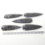 5 Obsidian Ornamental Spearheads  #3235  Arrowhead