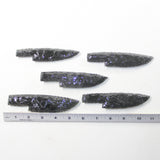 5 Obsidian Ornamental Knife Blades  #4838  Mountain Man Knife