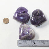 3 Amethyst  Hearts Combined Weight of  240 Grams #263-1 Gemstone Hearts