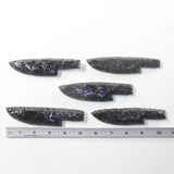 5 Obsidian Ornamental Knife Blades  #813-1  Mountain Man Knife