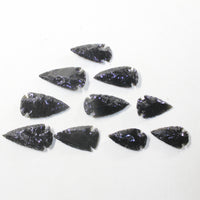 10 Large Obsidian Ornamental Arrowheads  #8424  Spearhead