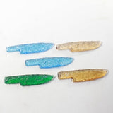 5 Glass Ornamental Knife Blades  #143-1 Mountain Man Knife X