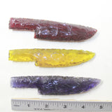 3 Glass Ornamental Knife Blades  #3535