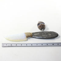 Orthoceras Fossil Handle Opalite Blade Ornamental Knife #473-2 Mountain Man Knife