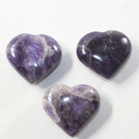 3 Amethyst  Hearts Combined Weight of  240 Grams #263-1 Gemstone Hearts