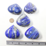 5 Lapis Hearts Combined Weight of  499 Grams #7341 Gemstone Hearts