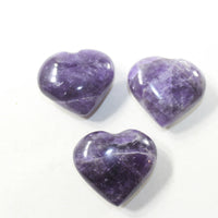 3 Amethyst  Hearts Combined Weight of  254 Grams #543-1 Gemstone Hearts