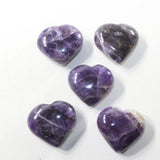 5 Amethyst Hearts Combined Weight of  428 Grams #373-1 Gemstone Hearts