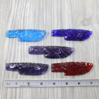 5 Small Glass Ornamental Knife Blades  #1942