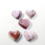 5 Mookaite Hearts Combined Weight of  424 Grams #283-1 Gemstone Hearts