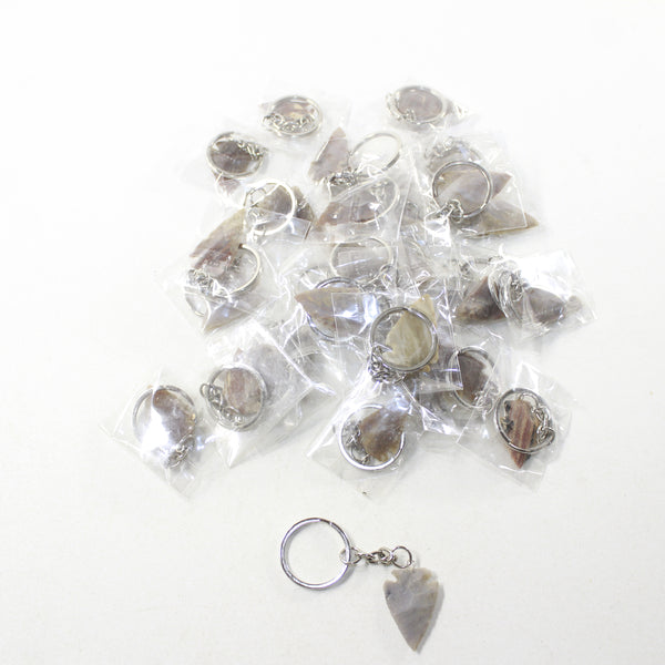 25 Stone Arrowhead Key Rings #6238  Keychain Tassel Bag Tag