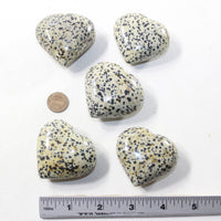 5 Dalmatian Hearts Combined Weight of  426 Grams #313-1 Gemstone Hearts