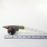 Selenite Spiral Handle Stone Blade Ornamental Knife #33941 Mountain Man Knife