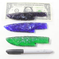 3 Glass Ornamental Knife Blades  #0335