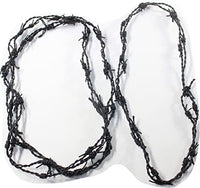 3 Leather Barbed Wire Necklaces Antique Black Colored   #5855