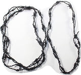 3 Leather Barbed Wire Necklaces Antique Black Colored   #5855