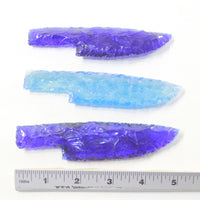 3 Glass Ornamental Knife Blades  #7135