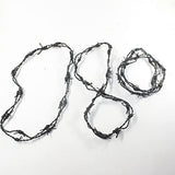 3 Leather Barbed Wire Necklaces Antique Black Colored   #5855