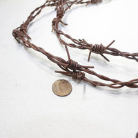 3 Leather Barbed Wire Necklaces Antique Brown Colored   #5652