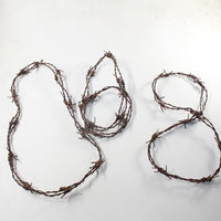 3 Leather Barbed Wire Necklaces Antique Brown Colored   #5652