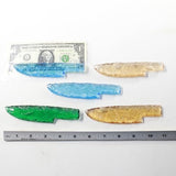 5 Glass Ornamental Knife Blades  #143-1 Mountain Man Knife X