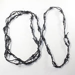 3 Leather Barbed Wire Necklaces Antique Black Colored   #5855
