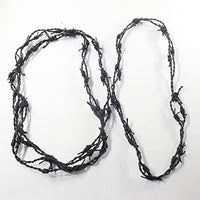 3 Leather Barbed Wire Necklaces Antique Black Colored   #5855