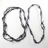 3 Leather Barbed Wire Necklaces Antique Black Colored   #5855