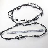 3 Leather Barbed Wire Necklaces Antique Black Colored   #5855