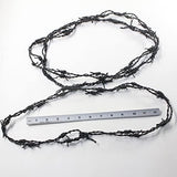 3 Leather Barbed Wire Necklaces Antique Black Colored   #5855