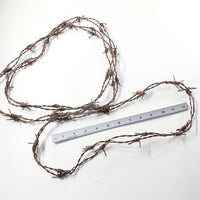 3 Leather Barbed Wire Necklaces Antique Brown Colored   #5652