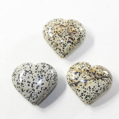 3 Dalmatian  Hearts Combined Weight of  266 Grams #553-1 Gemstone Hearts z