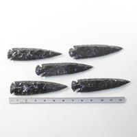 5 Obsidian Ornamental Spearheads  #7135  Arrowhead